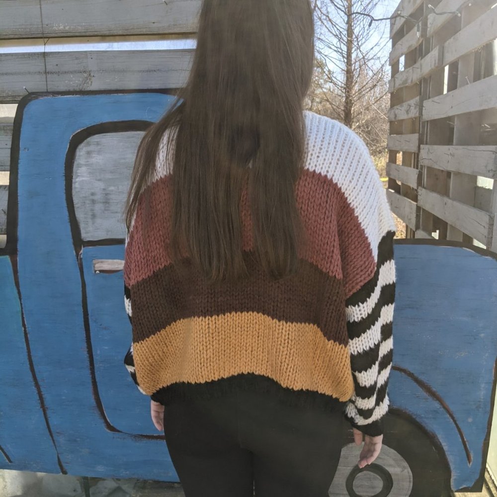 Miroh Striped Sweater w/ Contrast Sleeves - Picture 5 of 6